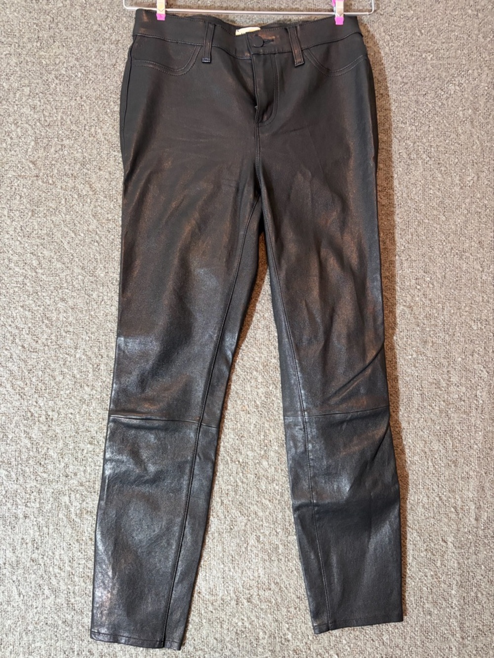L'AGENCE Black Leather-Look Leggings